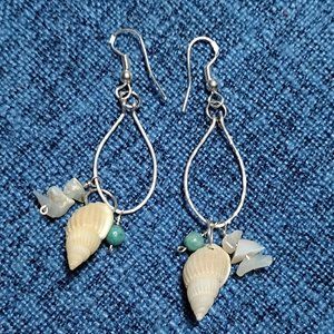 Silver Earrings with Sea Shells